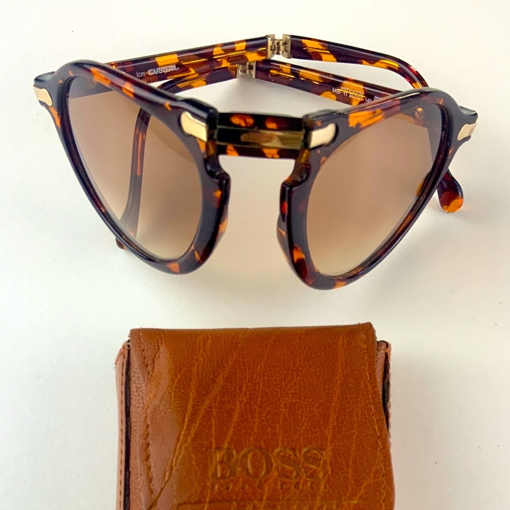 VINTAGE, BRAND NEW💥 HUGO BOSS BY CARRERA 5153 11 FOLDING  UNISEX SUNGLASSES.